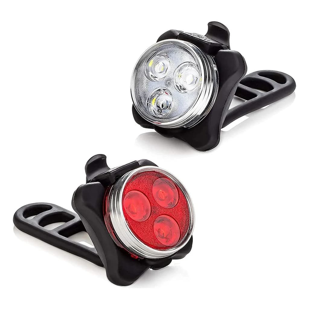 USB Rechargeable Bike Light Set, Front and Rear